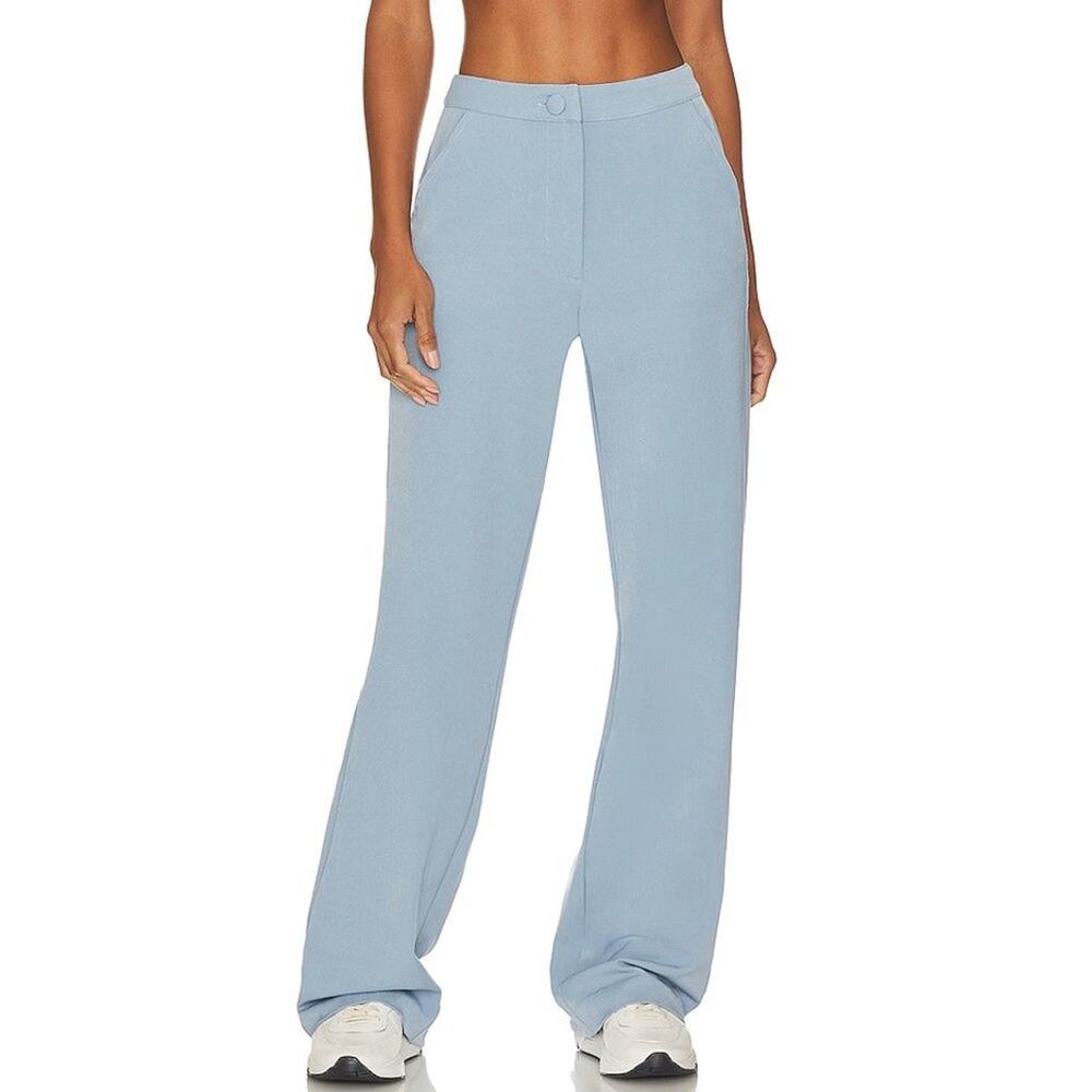 WeWoreWhat Relaxed Suiting Twill Wide‎ Leg Trousers iStorm Blue (Revolve) 0 NWT